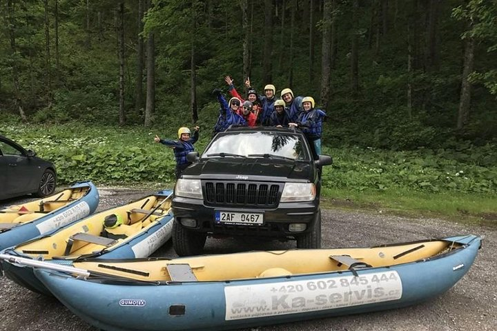 Experience a day filled with laughter and camaraderie as you embark on rafting adventures surrounded by Czech nature complete with drinks and leisure amid stunning scenery.